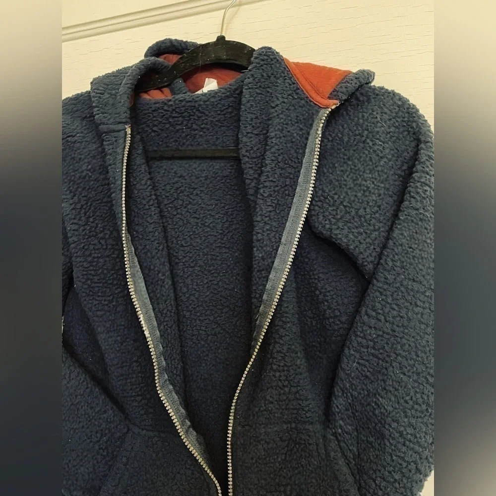 The Children’s Place Boys Size 10/12 Sherpa Cozy Zip Up Hoodie •Kangaroo Pockets